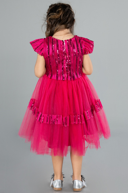 Abendkleid für Kinder Midi Fuchsie ABK2301