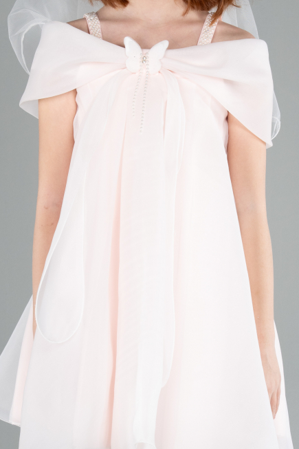 Abendkleid für Kinder Kurz Lachs ABK2295