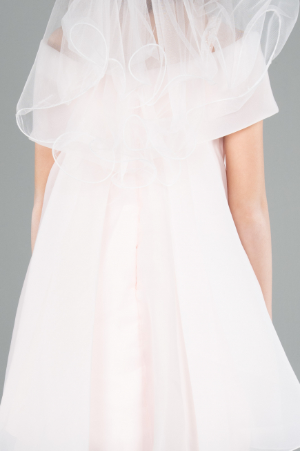 Abendkleid für Kinder Kurz Lachs ABK2295
