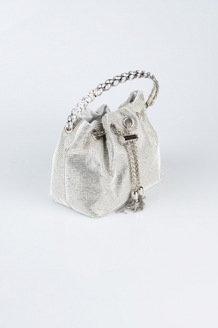 Abendtasche Verputz Silber SH846