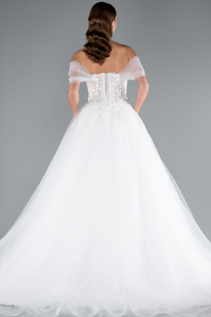 Hochzeitskleider Lang Weiß ABU4834