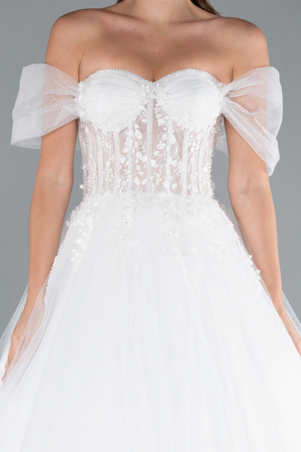 Hochzeitskleider Lang Weiß ABU4834