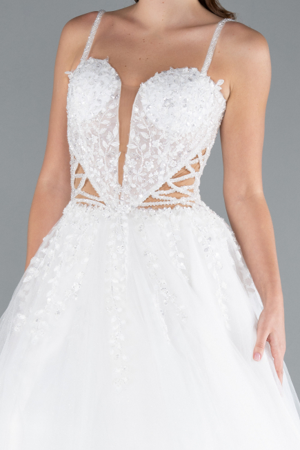Hochzeitskleider Lang Weiß ABU4835