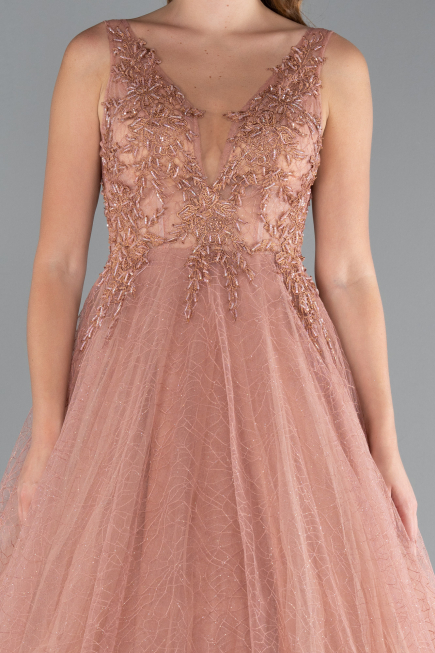 Zimtfarben Abendkleid Lang ABU2131