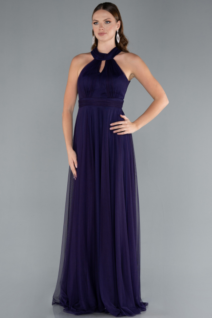 Abschlusskleid Lang Violett dunkel ABU3252