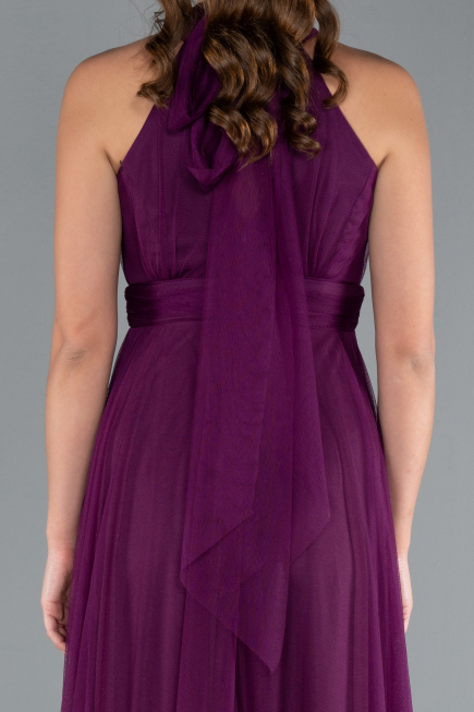 Abschlusskleid Lang Pflaume ABU3252