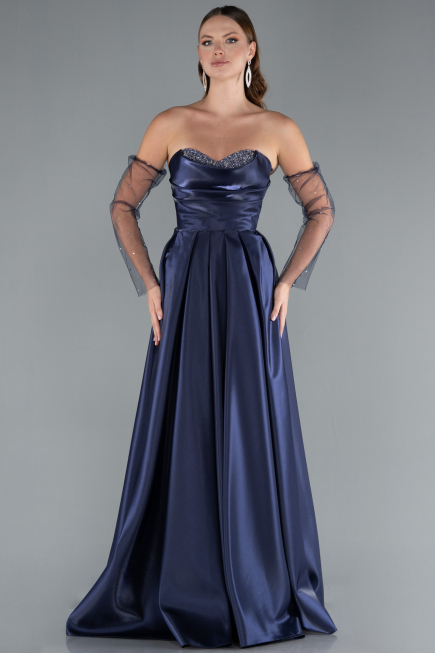 Abendkleid Lang Marineblau ABU4846