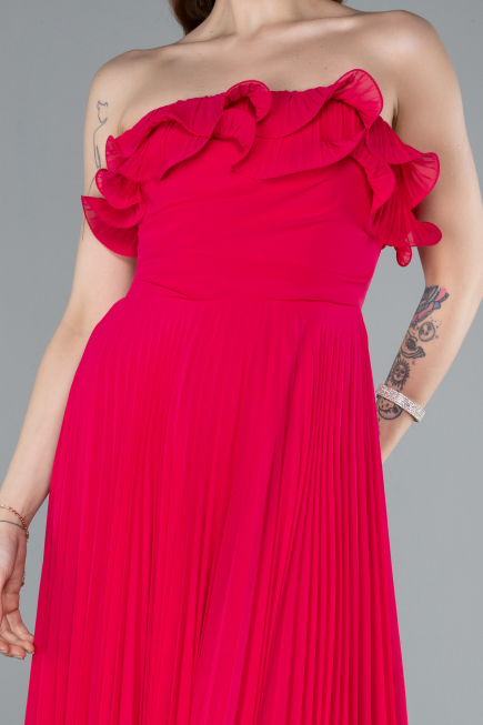 Abschlusskleid Lang Chiffon Fuchsie ABU4866