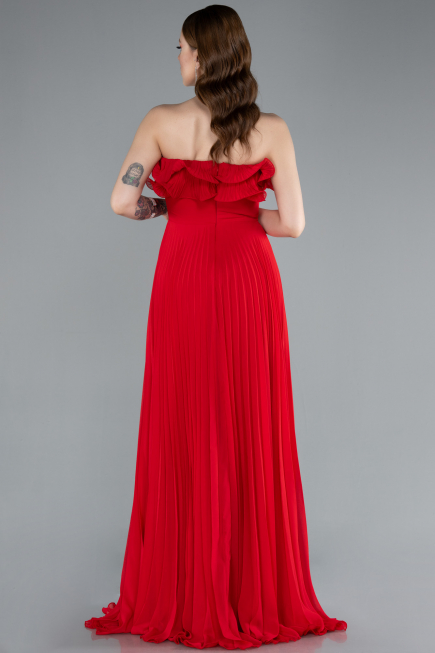 Abschlusskleid Lang Chiffon Rot ABU4866