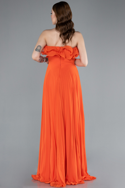 Abschlusskleid Lang Chiffon Orange ABU4866