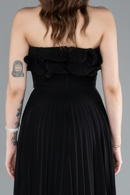 Abschlusskleid Lang Chiffon Schwarz ABU4866