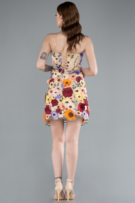 Partykleid Kurz Beige ABK2326
