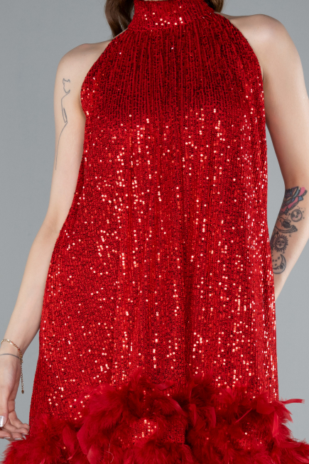 Abendkleid Kurz Rot ABU4876