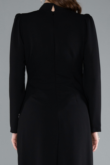 Hijab-Abendkleid Lang Schwarz ABU4877
