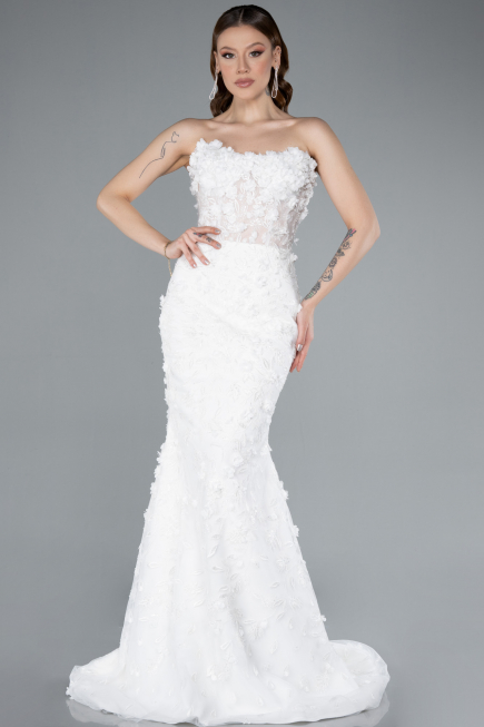 Hochzeitskleider Lang Weiß ABU4864