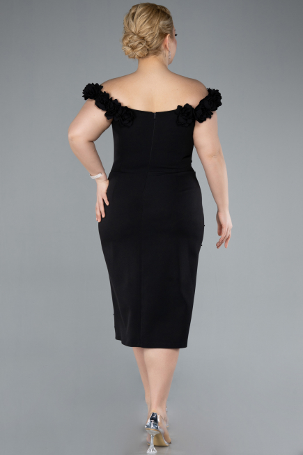 Partykleid in Übergröße Midi Schwarz ABK2318