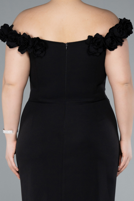 Partykleid in Übergröße Midi Schwarz ABK2318