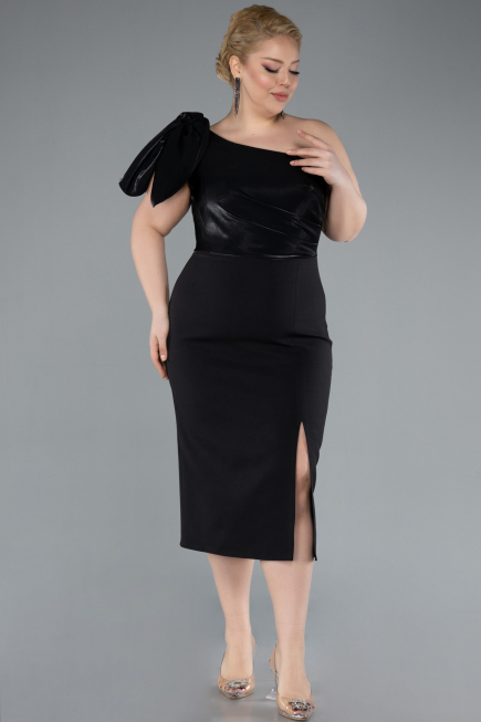 Partykleid in Übergröße Midi Schwarz ABK2319