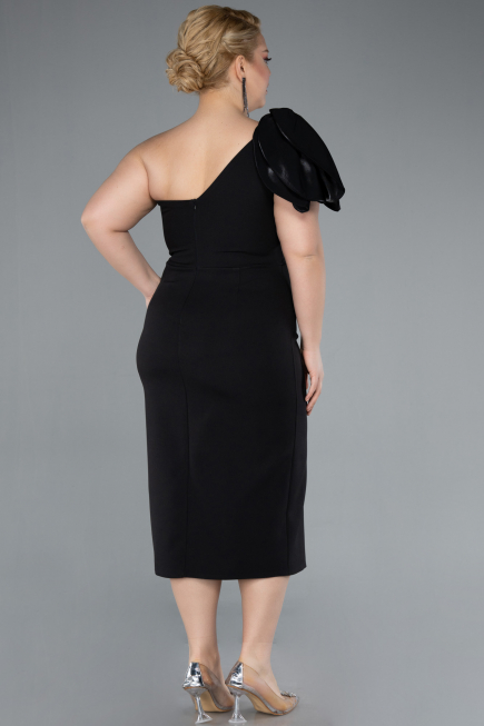 Partykleid in Übergröße Midi Schwarz ABK2319