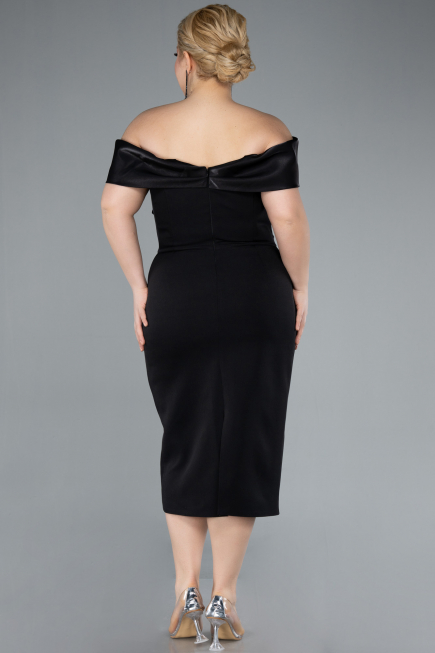 Partykleid in Übergröße Midi Schwarz ABK2321