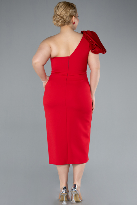 Partykleid in Übergröße Midi Rot ABK2319