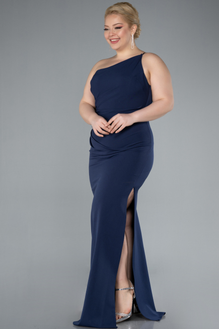 Abendkleid in Übergröße Lang Marineblau ABU4892