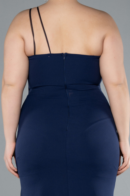 Abendkleid in Übergröße Lang Marineblau ABU4892