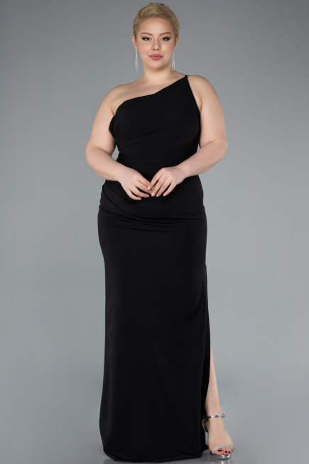 Abendkleid in Übergröße Lang Schwarz ABU4892