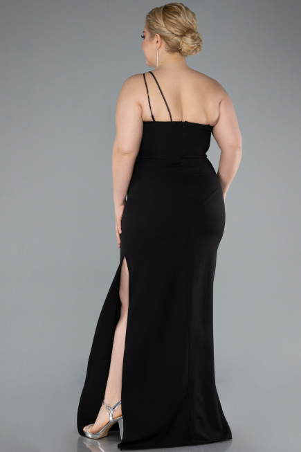 Abendkleid in Übergröße Lang Schwarz ABU4892