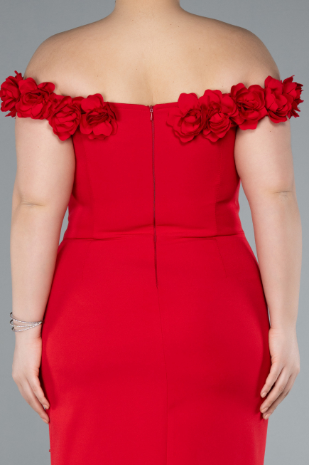 Partykleid in Übergröße Midi Rot ABK2318