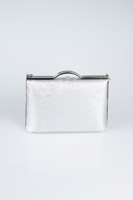 Abendtasche Gemustertes Leder Silber KC126