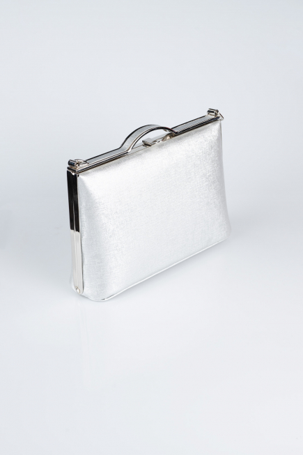 Abendtasche Gemustertes Leder Silber KC126