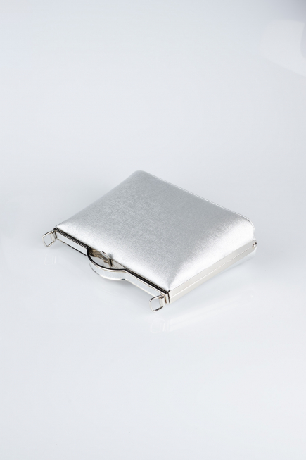 Abendtasche Gemustertes Leder Silber KC126