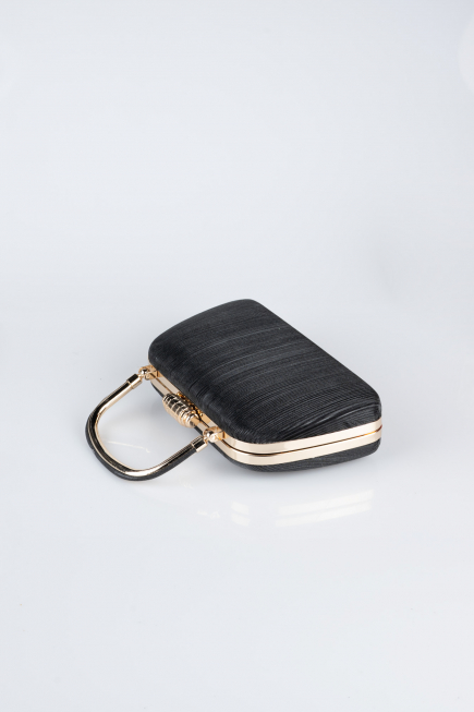 Abendtasche Laserschnitt Schwarz-Gold SH839