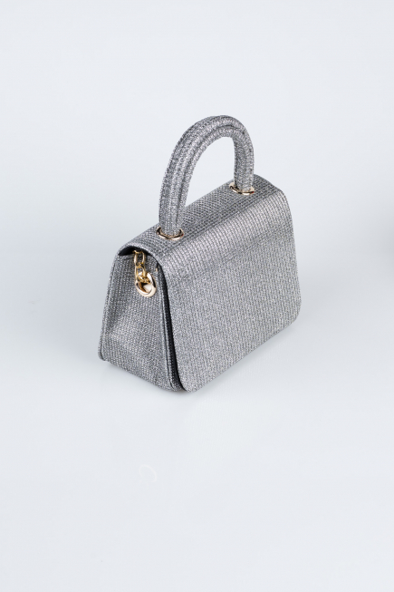 Abendtasche Glitzernd Platin KC264