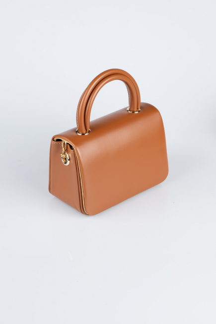Abendtasche Leder Hellbraun KC264