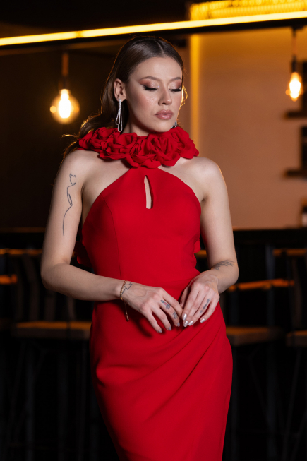 Abendkleid Lang Rot ABU4610