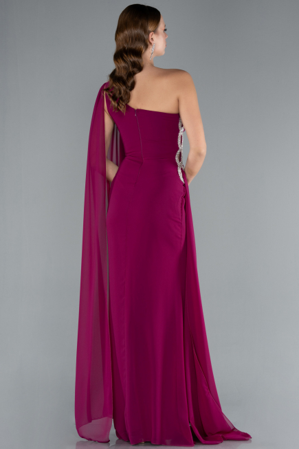 Abendkleid Lang Chiffon Pflaume ABU4406