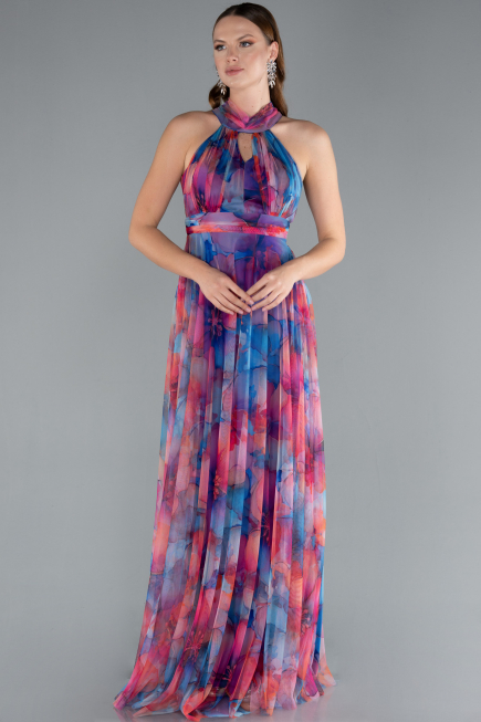 Sächsischblau Abschlusskleid Lang ABU674