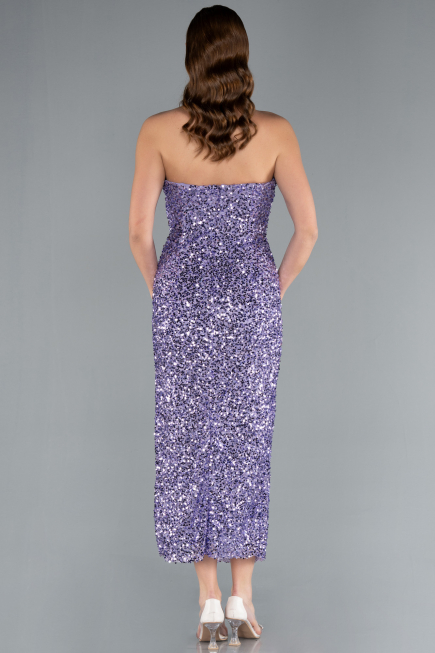 Partykleid Midi Schuppig Lila ABK2335