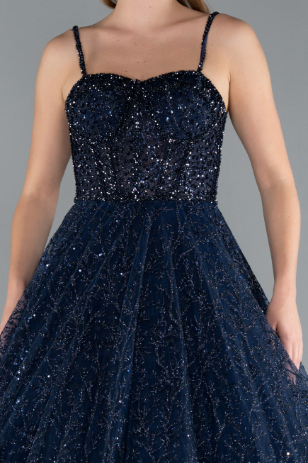 Abendkleid Lang Marineblau ABU3839