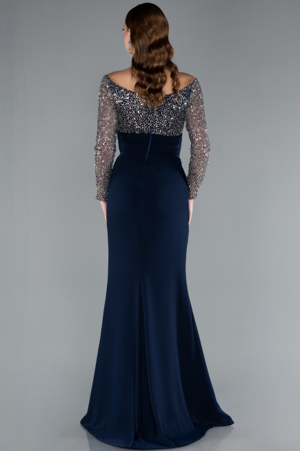 Abendkleid Lang Marineblau ABU4896