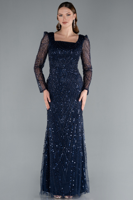 Abendkleid Lang Marineblau ABU4603