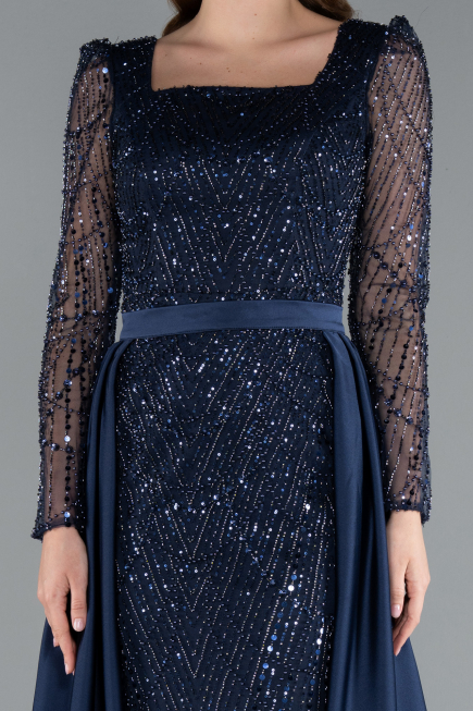 Abendkleid Lang Marineblau ABU4603