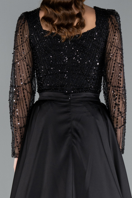Abendkleid Lang Schwarz ABU4603
