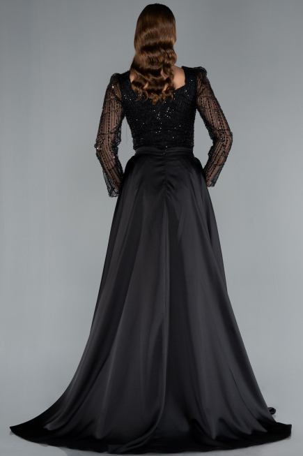 Abendkleid Lang Schwarz ABU4603