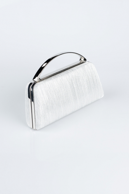Abendtasche Laserschnitt Silber V349