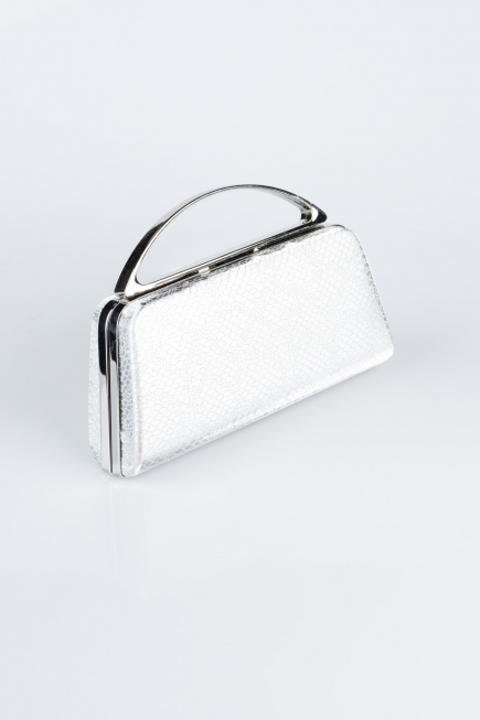 Abendtasche Gemustert Silber V349