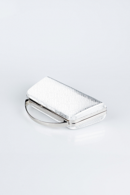 Abendtasche Gemustert Silber V349