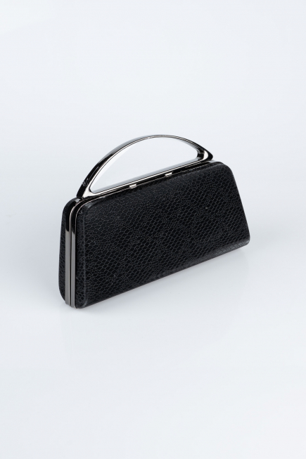 Abendtasche Gemustert Schwarz V349